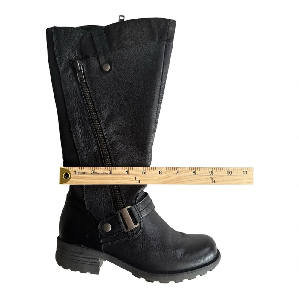 Earth Origins Portia Leather Women Black Wide Leather Zipper Knee High Boots 6.5